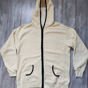 Cuffy's Resort Wear Yellow & Black Full Zip Up Hoodie Ladies Relaxed Fit Sz 2XL